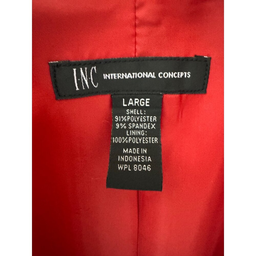 Inc Red Split Sleeve Lined Blazer Jacket Size L C… - image 7